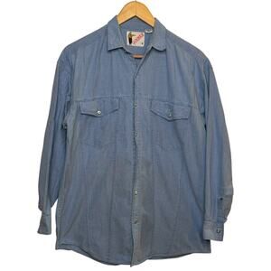 Vintage 1980;s Goouch 100% Cotton Made in India Chambray Denim Shirt